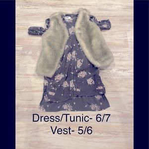 Tunic and fur vest